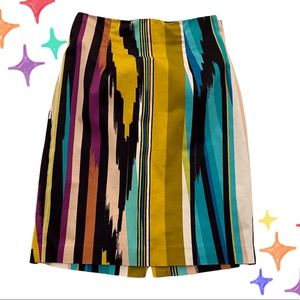 Worthington retro striped color-block business casual pencil skirt